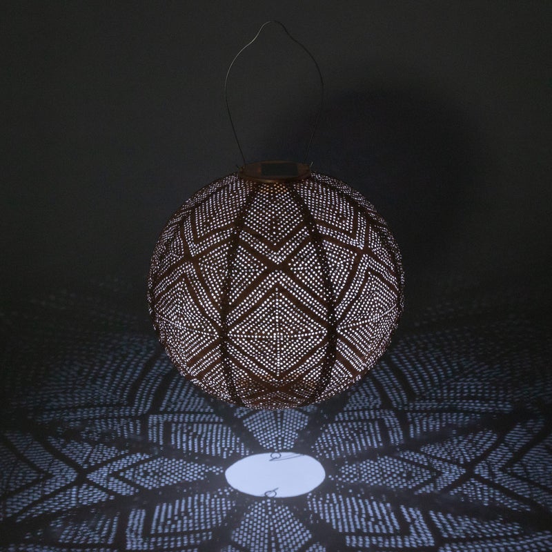 Allsop Soji Stella Market - 12" Handmade LED Outdoor Solar Lantern - Copper - Image 2